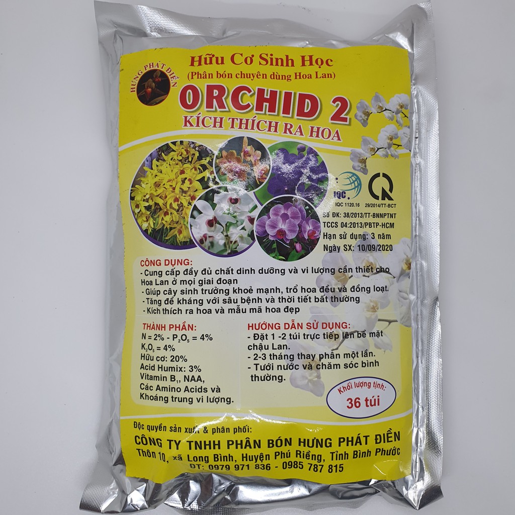 Phân tan chậm túi lưới Orchid 2 Kích thích ra hoa, 1 gói 36 túi