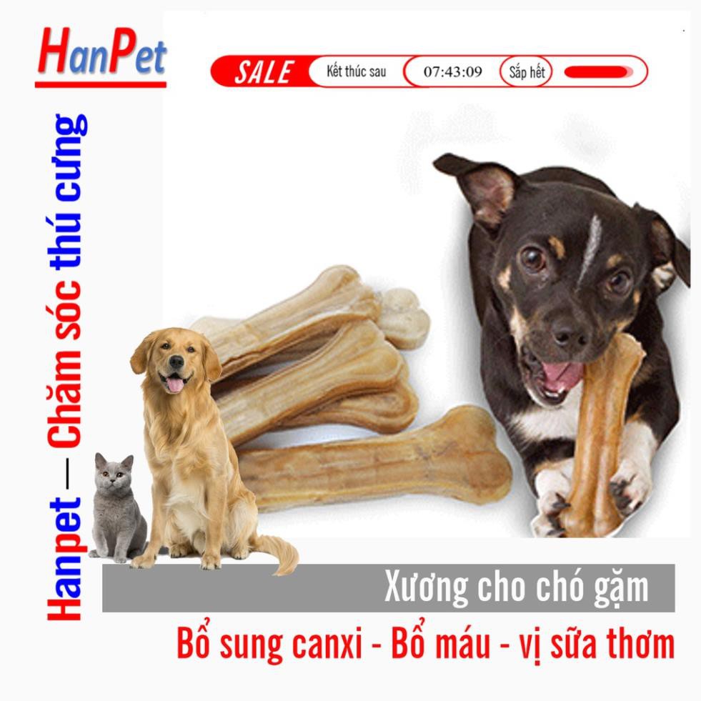 Hanpet.GV- Bộ 2 Xương ống da bò cho chó gặm- phù hợp với chó trên 7kg (- 370) 15cm