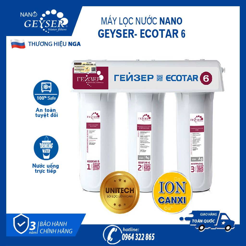 Máy lọc nước nano Ion Canxi Geyser ECOTAR 6