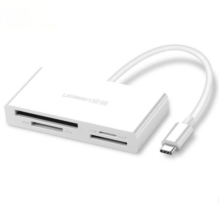 [Mã 2404EL10K giảm 10K đơn 20K] Bộ chuyển đổi USB-C sang đầu đọc thẻ nhớ 4 cổng Micro SD/TF/CF/MS UGREEN CM102 40444