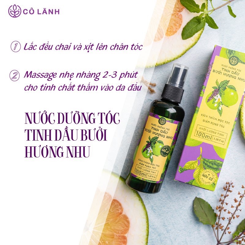 Tinh dầu bưởi sả hương nhu Cỏ Lành 100ML - Giúp mọc tóc, giúp tóc bóng khoẻ và chắc đẹp dạng xịt tiện dụng 100ml