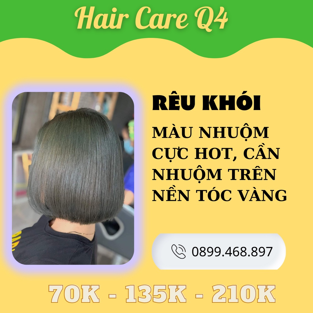 Thuốc nhuộm tóc màu rêu khói, màu rêu ánh khói, nhuộm xám rêu, nhuộm rêu đá, green ash color - Hair Care Q4