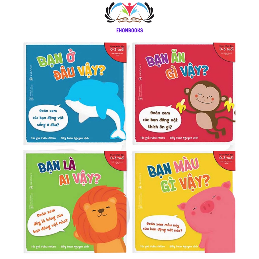 Sách Ehon - Combo 4 cuốn Bạn Là Ai Vậy - Ehon nhật bản cho bé 0 - 3 tuổi