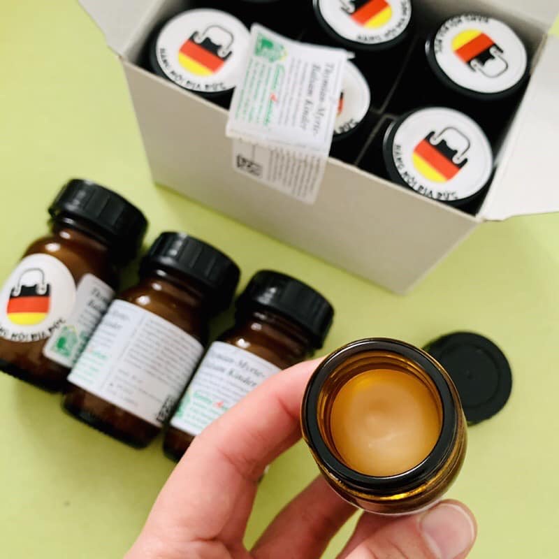 Dầu bôi ấm ngực thảo dược Đức Thymian myrte balsam, giữ ấm ngực, phòng cảm, ho, ngạt mũi cho bé từ sơ sinh, 30ml