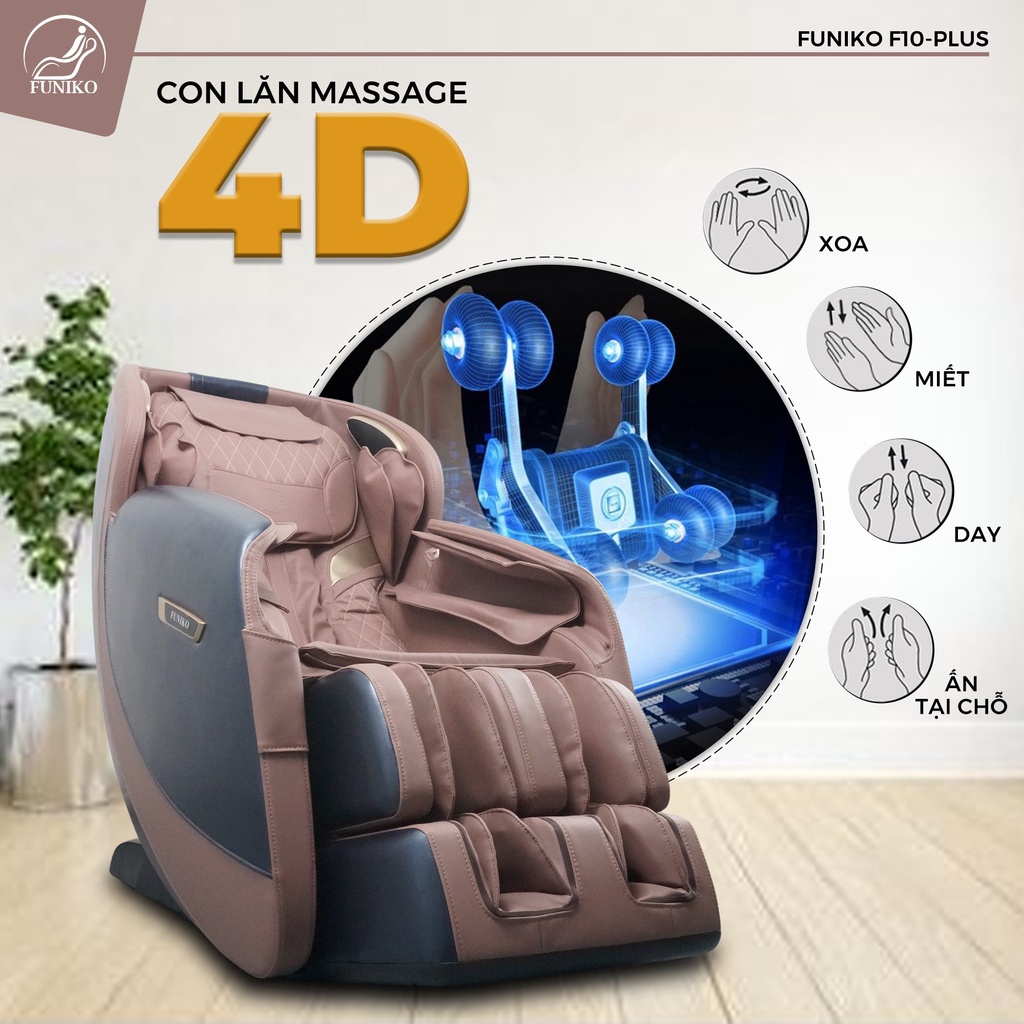 Ghế massage toàn thân,Bảo hành 10 năm Funiko F10 plus,4D di chuyển massage trị liệu chuyên sâu