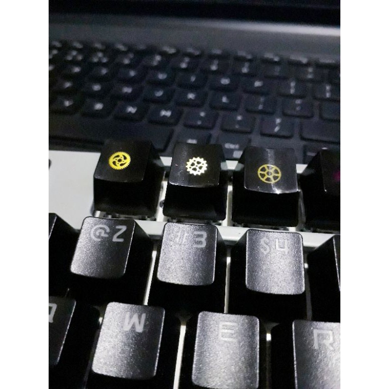 [Mã ELORDER5 giảm 10k đơn 20k] Keycap họa tiết bánh răng vàng trang trí bàn phím gaming (ảnh thật)