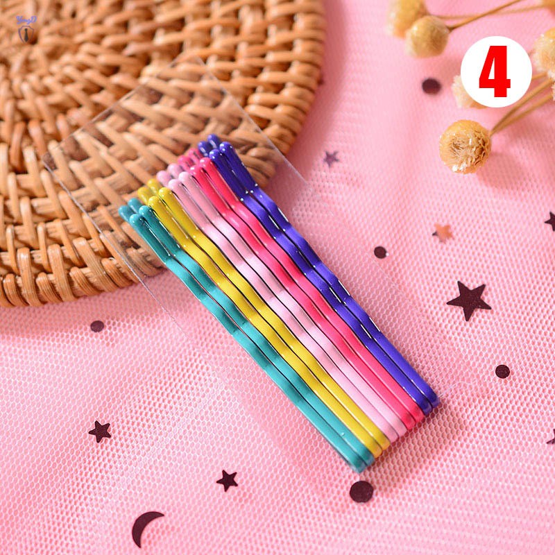 Ym 10 Pcs Candy Color Wavy Bobby Pins Hair Clips Grips Women Girl Hair Decorations @VN