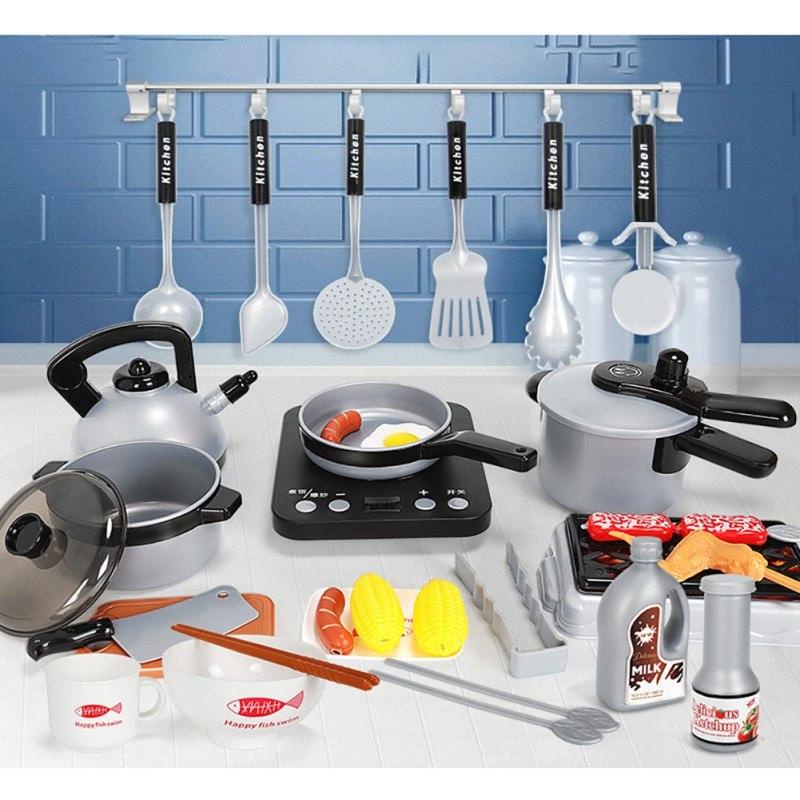 Bộ Nấu Ăn 36 Chi Tiết Kitchen Size Lớn - Đồ Chơi Nhà Bếp - Bếp Từ Có Đèn Thông Minh