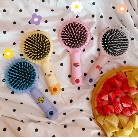 Lược chải tóc massage da đầu chống tĩnh điện có gương tiện dụng