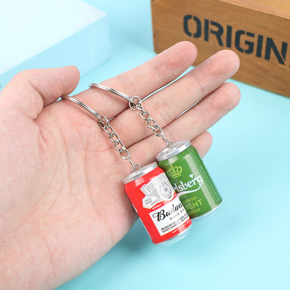 Móc khóa hình lon bia dễ thương dùng trang trí túi xách