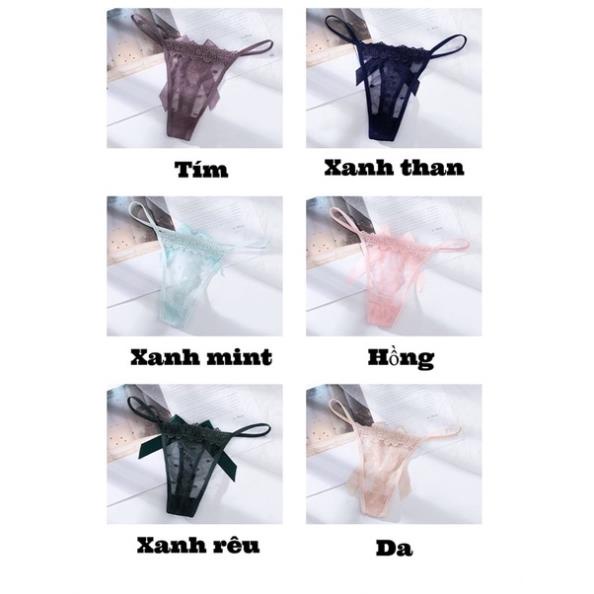 ❤️ Quần Lót Nữ Myna ❤️ Lọt Khe Ren Xuyên Thấu Dây Mảnh Đính Nơ To Quyến Rũ 8065 ❤️
