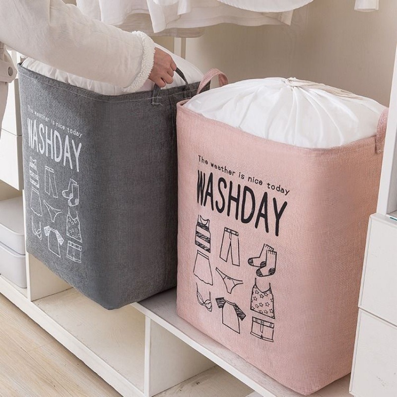 Giỏ Túi Đựng Quần Áo Có Dây Rút Chống Bụi Lưu Trữ Mùng Mền Chăn Ga Gối Đệm Vật Dụng Washday