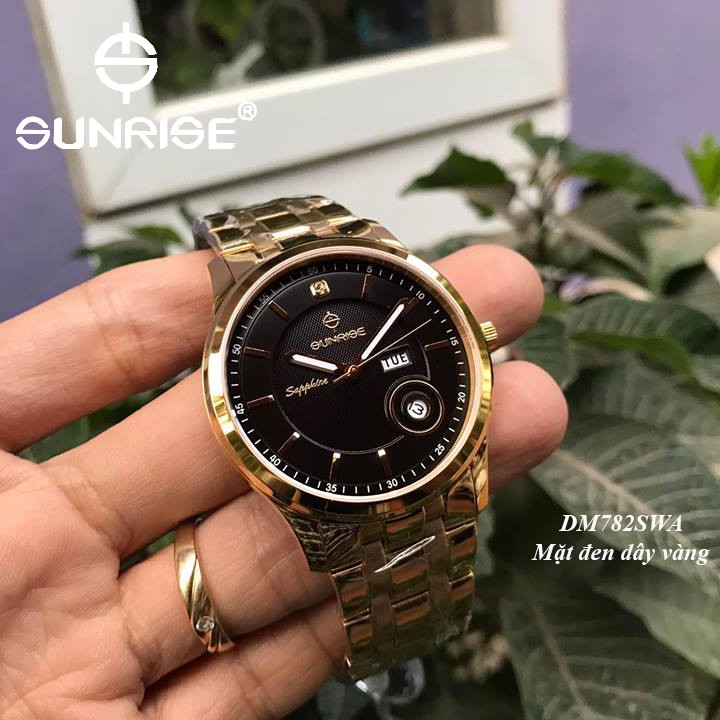 Đồng hồ nam/nữ siêu mỏng Sunrise DM782SWA/DL782SWA 2 lịch kính Sapphire chống xước | BigBuy360 - bigbuy360.vn
