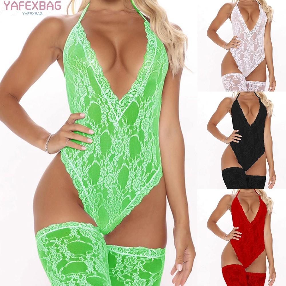 Bộ đồ ngủ ren cổ chữ V khoét sâu thoải mái size M-2XL
