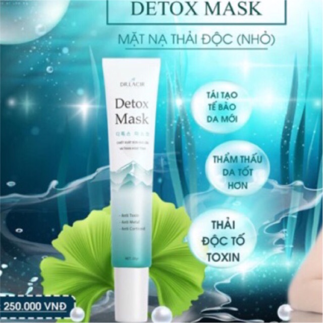 [tặng cọ -mẫu mới 20gr] MẶT NẠ THẢI ĐỘC DR.LACIR- detox mask, kiềm dầu, sạch mụn