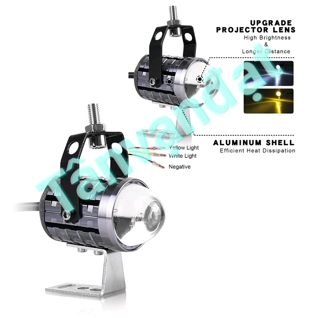 Bóng đèn bi cầu led trợ sáng Bi nini led sáng 2 màu Vàng Trắng YWZ thiết kế mới 2023