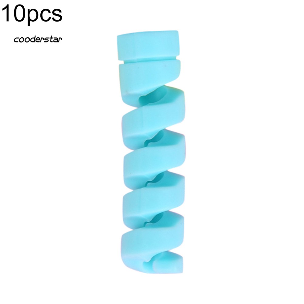 Set 10 phụ kiện bảo vệ đầu dây cáp sạc điện thoại bằng silicon tiện dụng