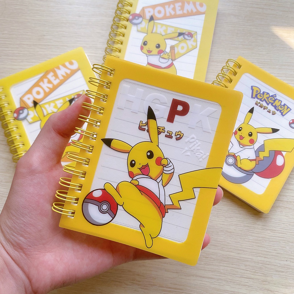 Sổ tay cute pikachu ghi chép từ vựng từ mới tiện dụng 80 trang bìa nhựa - 1 quyển - TZ102111HN