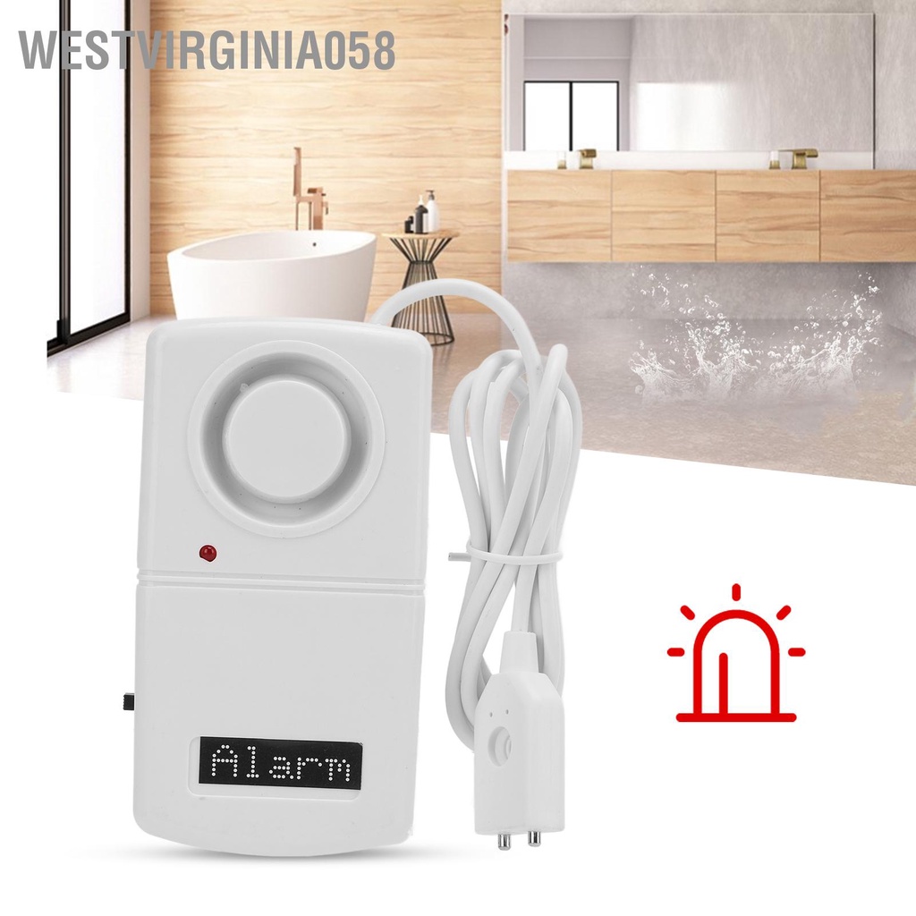 Westvirginia058 Báo động mức nước 110dB Máy dò rò rỉ tràn do ngập lụt cho nhà bếp phòng tắm tầng hầm