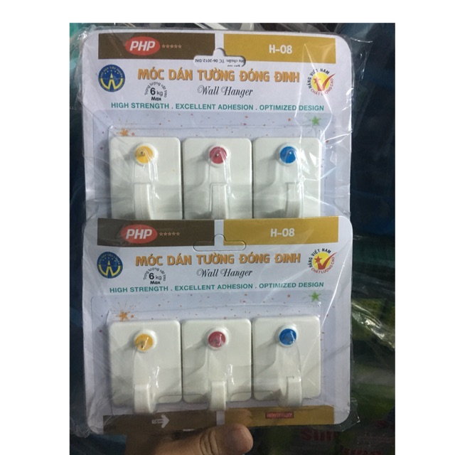 Combo 10VĨ  móc dán tường có đinh đóng vào tường loại 3cái cùng mẫu