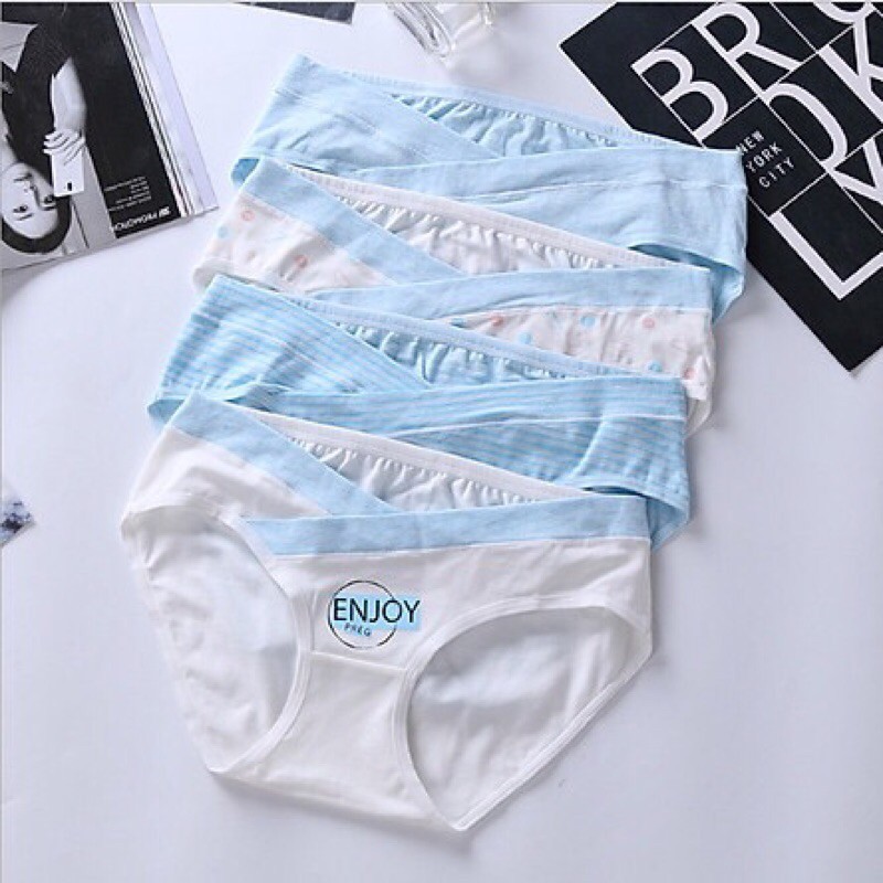 Sét 4 Quần Lót Bầu Cotton Cao Cấp Túi Zíp