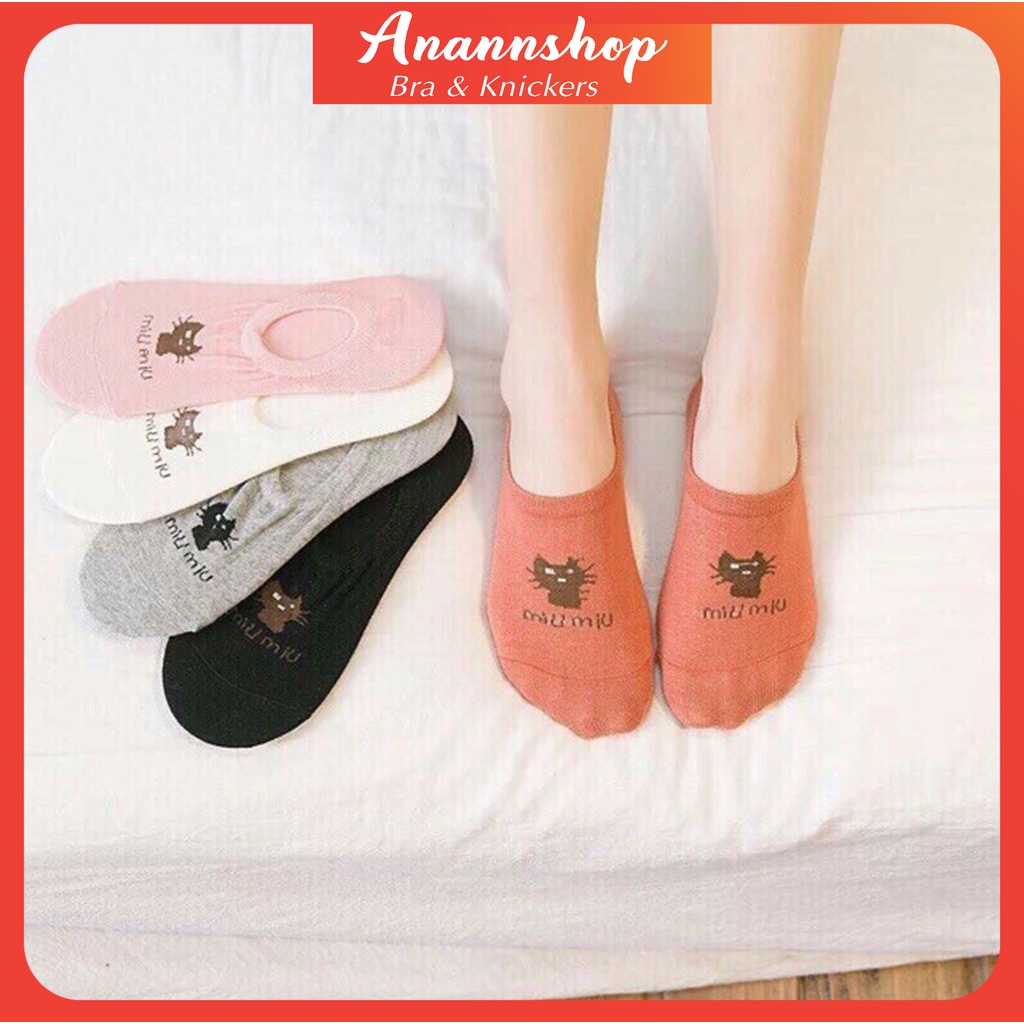 Tất/Vớ Hài Hình Mèo Dễ Thương Chất Cotton Mềm Mịn Cho Bạn Nữ