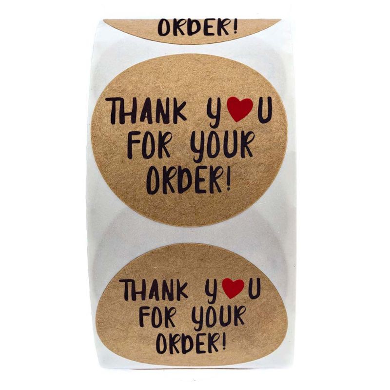 Set 500 Miếng Dán Chữ Thank You For Your Order Trang Trí Thiệp