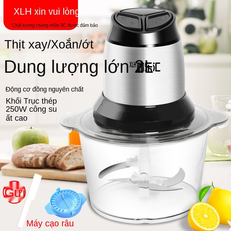 Dụng cụ nấu nướng đa năng gia đình, máy xay thịt inox dùng điện, băm nhỏ rau củ, tỏi, tiêu, tỏi