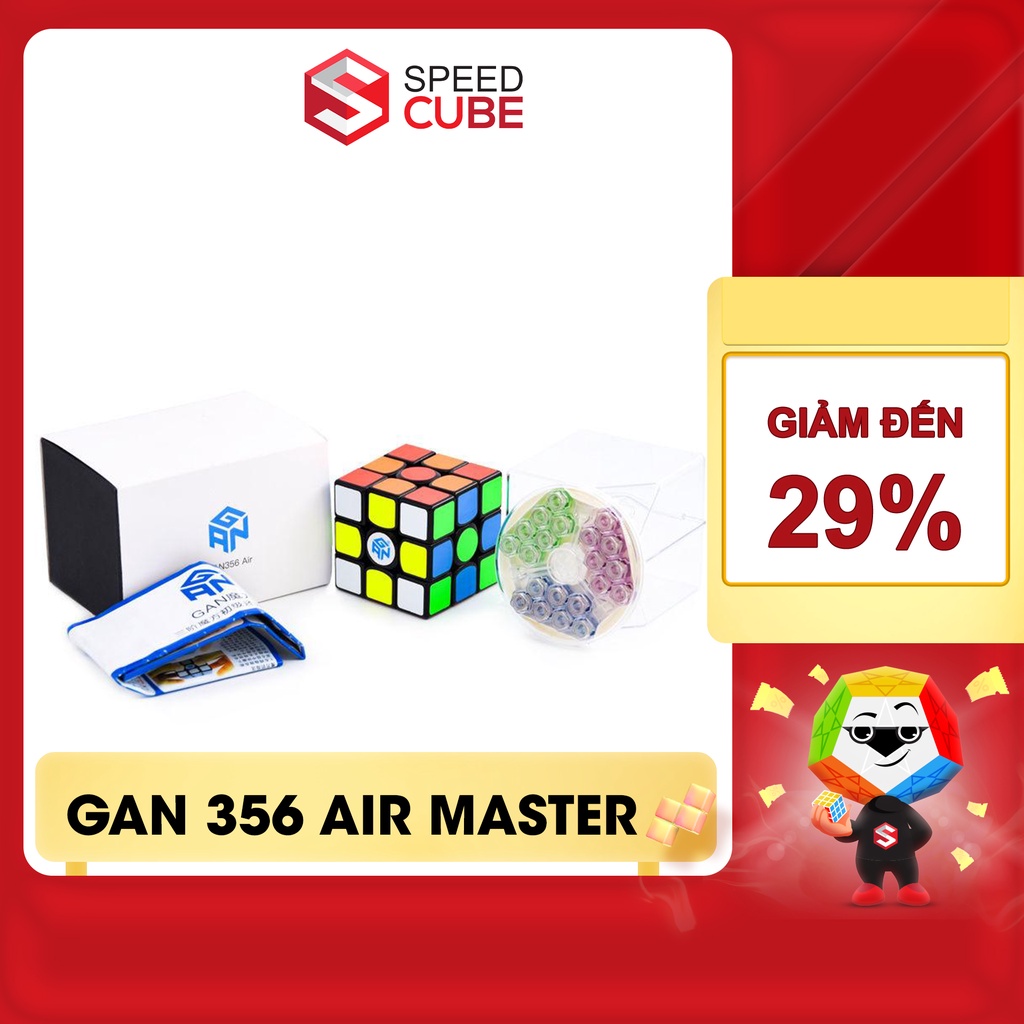 Rubik 3x3 GAN 356 Air Master / Air, Rubic 3x3x3 Viền Đen Chính Hãng GAN - Shop Speed Cube