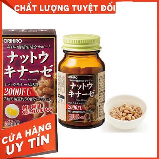 Viên uống Natto Kinase 2000fu Orihiro 60 Viên ngăn ngừa tai biến, chống đột quỵ