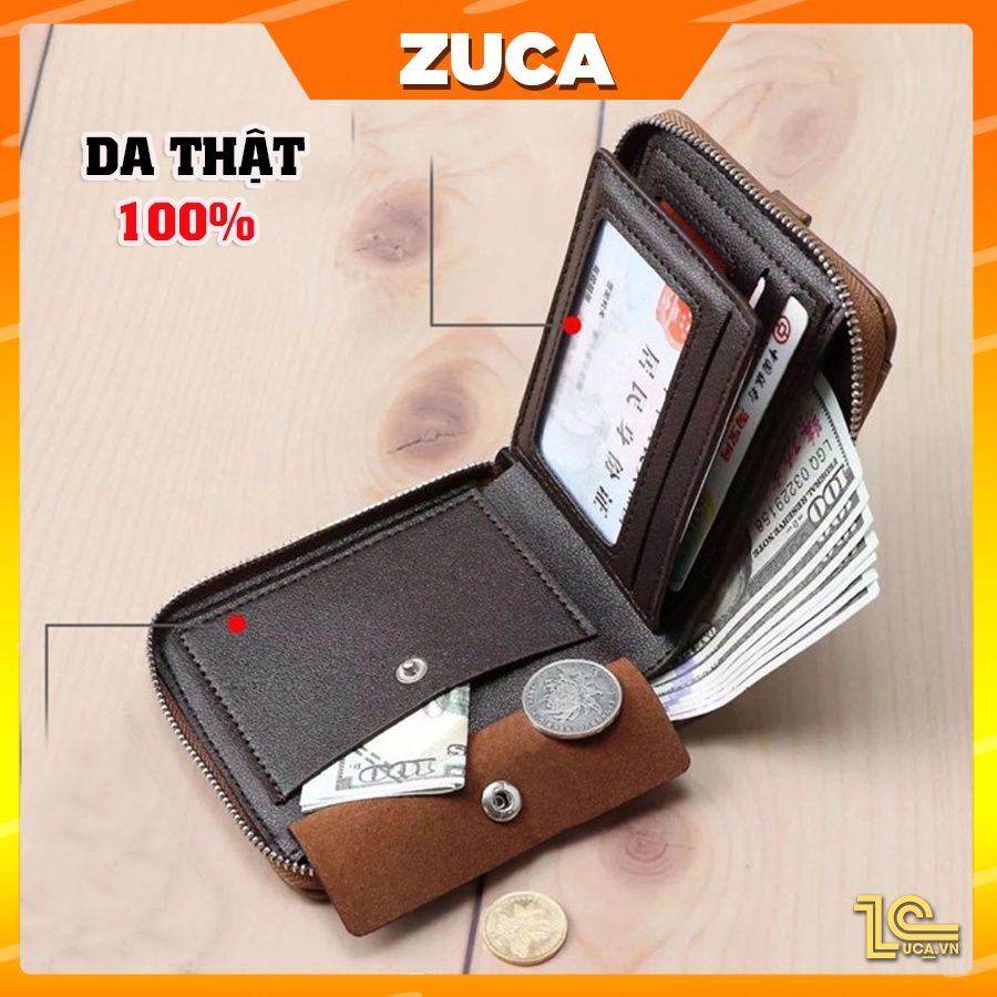 Ví Nam Da Bò Dáng Đứng Chính Hãng ZUCA - Bảo Hành 12 tháng AN10