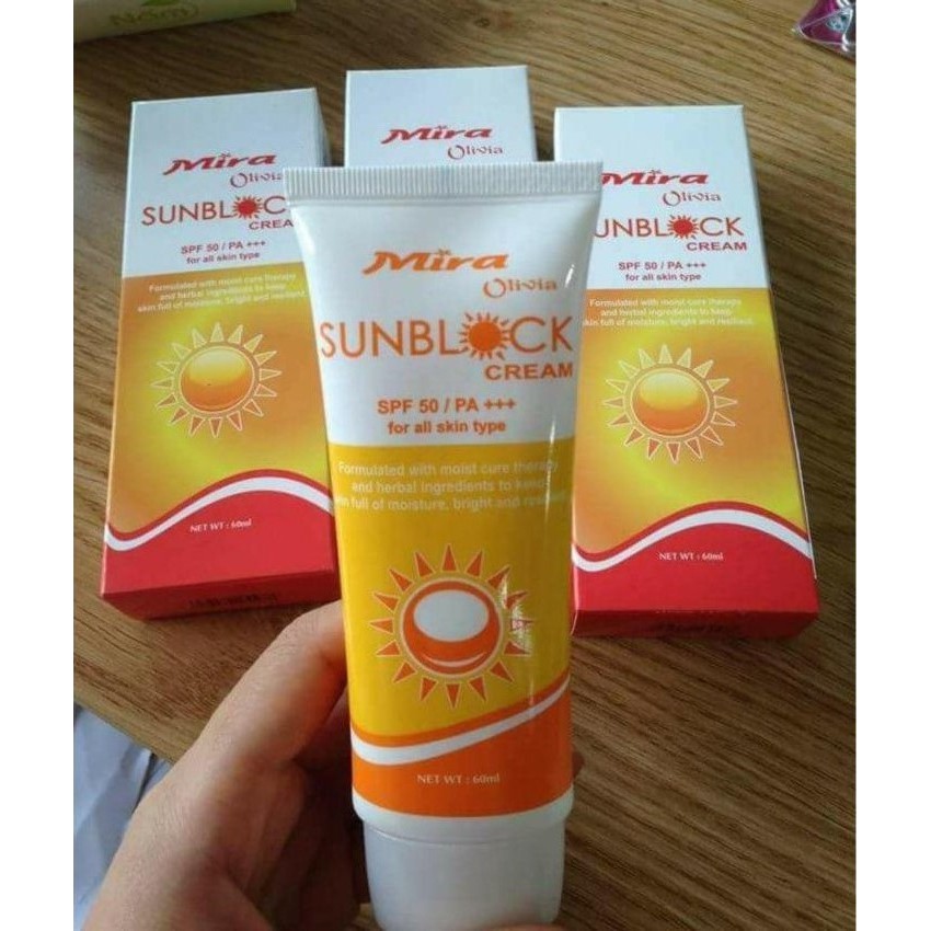 Kem chống nắng sáng da không trôi Mira Olivia Suncream Hàn Quốc 60ml