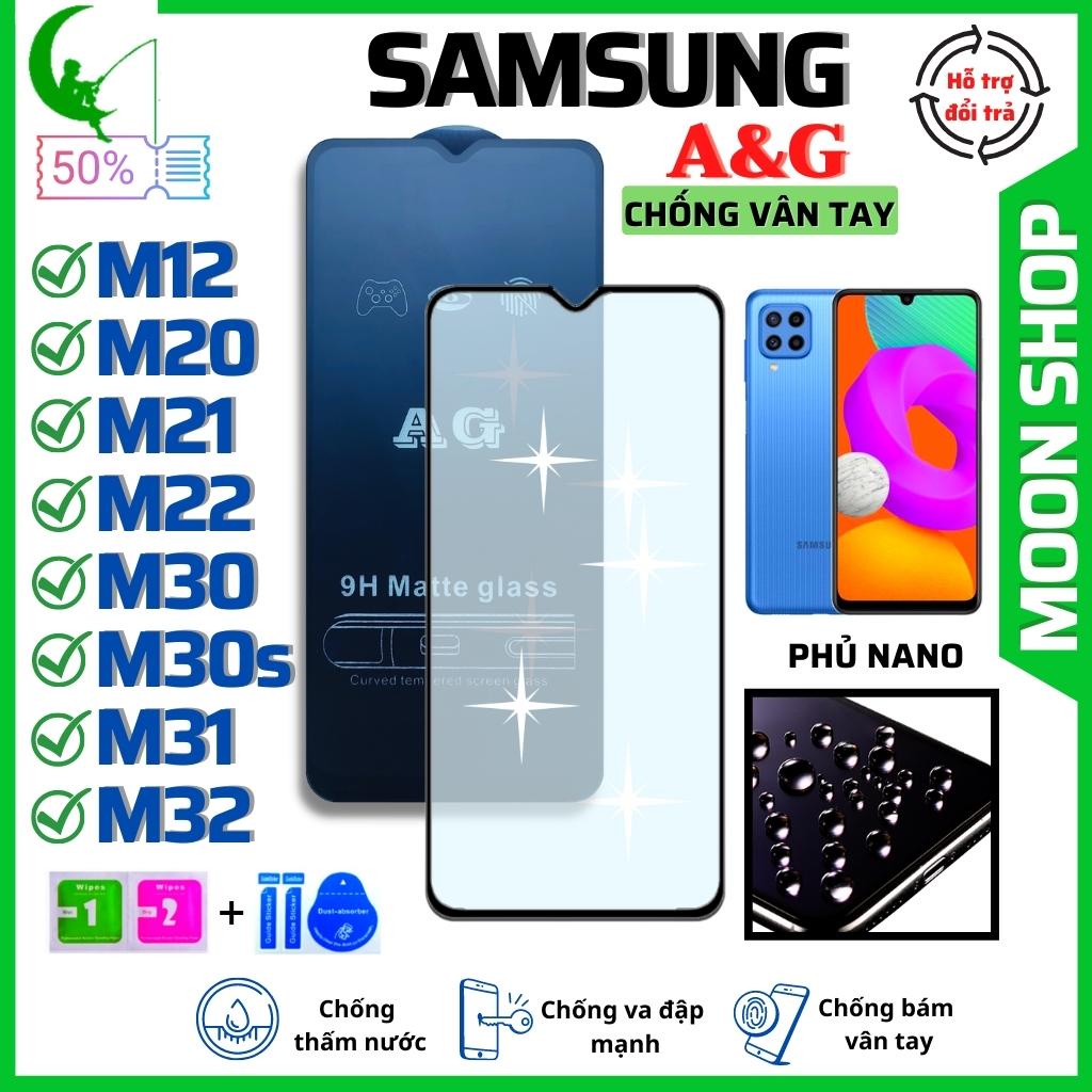 Kính Cường Lực Chống vân tay Samsung M12/ M20/ M21/ M22/ M30/ M30s/ M31/ M32 - Dán Full màn hình - AG Nhám