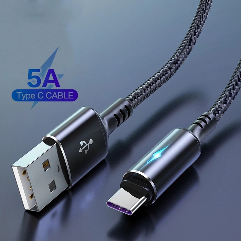 Cáp SạC Nhanh USB LoạI C 5A Có ĐèN LED Chuyên DụNg Cho ĐiệN ThoạI