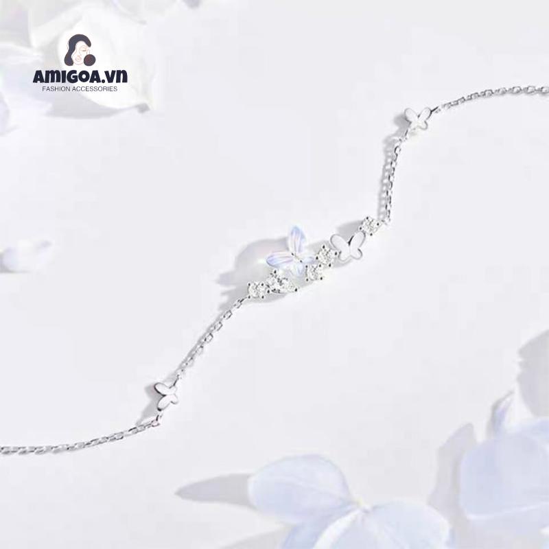 ✨✨Vòng tay mặt hình bươm bướm/ mặt trăng đính đá lấp lánh phong cách Hàn Quốc dành cho nữ