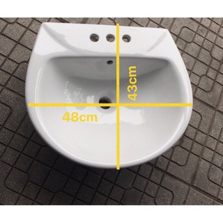 Chậu lavabo treo tường 3 lỗ trắng sáng cao cấp