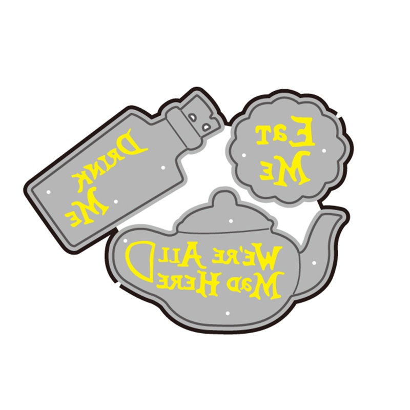 Khuôn Cắt Giấy Kim Loại Hình Ấm Trà / Bánh Quy / Bình Nước