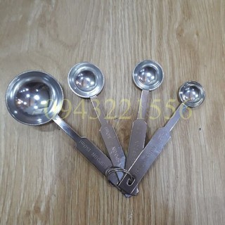 Bộ 4 muỗng đong, thìa đong inox cao cấp