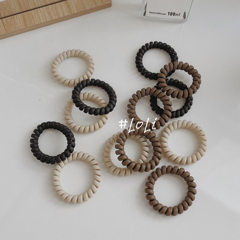 sét 3 Dây cột tóc lò xo Hàn Quốc trà sữa xinh xắn cho nữ ,màu hình ngẫu nhiên.