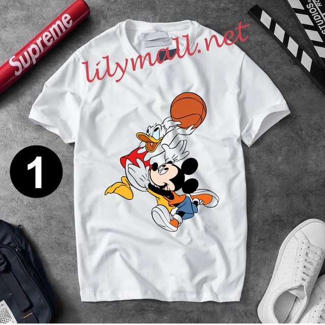 Áo thun - Mickey - Hoạt Hình - Bóng rổ - Đá bóng - #onhacoShopee - L46 - Lilymall - 130