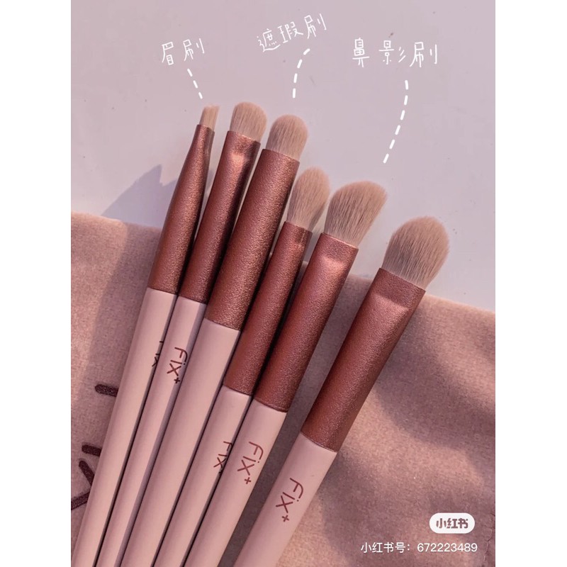 Bộ cọ trang điểm cá nhân cao cấp 13 cây Fix màu hồng Pastel