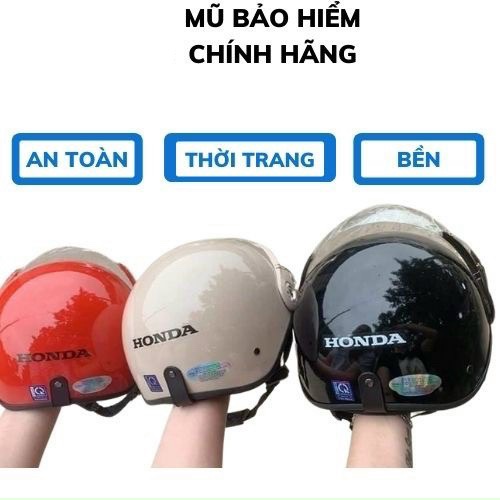Mũ bảo hiểm honda nửa đầu có kính nam nữ, Nón bảo hiểm có kính chắn gió chất lượng cao nhiều sắc màu