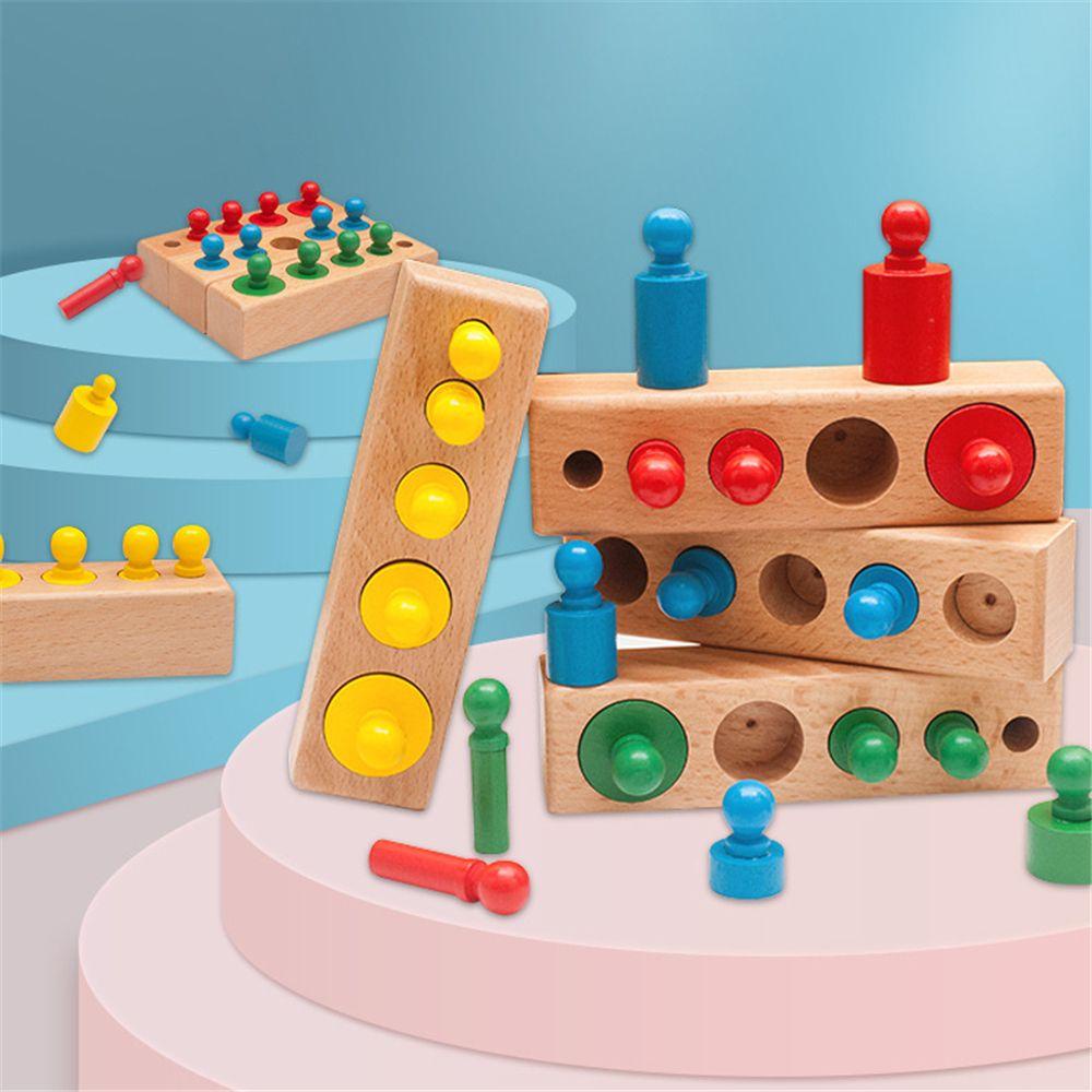 Đồ Chơi Khối Xi Lanh Màu Cầu Vồng Giáo Dục Montessori