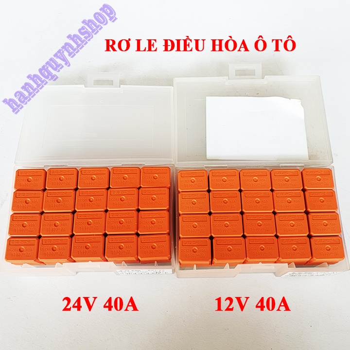 Hộp 20 Rơ le điều hòa ô tô 5 chân 12V 40A hoặc 24V 40A màu cam hàng đẹp loại 1