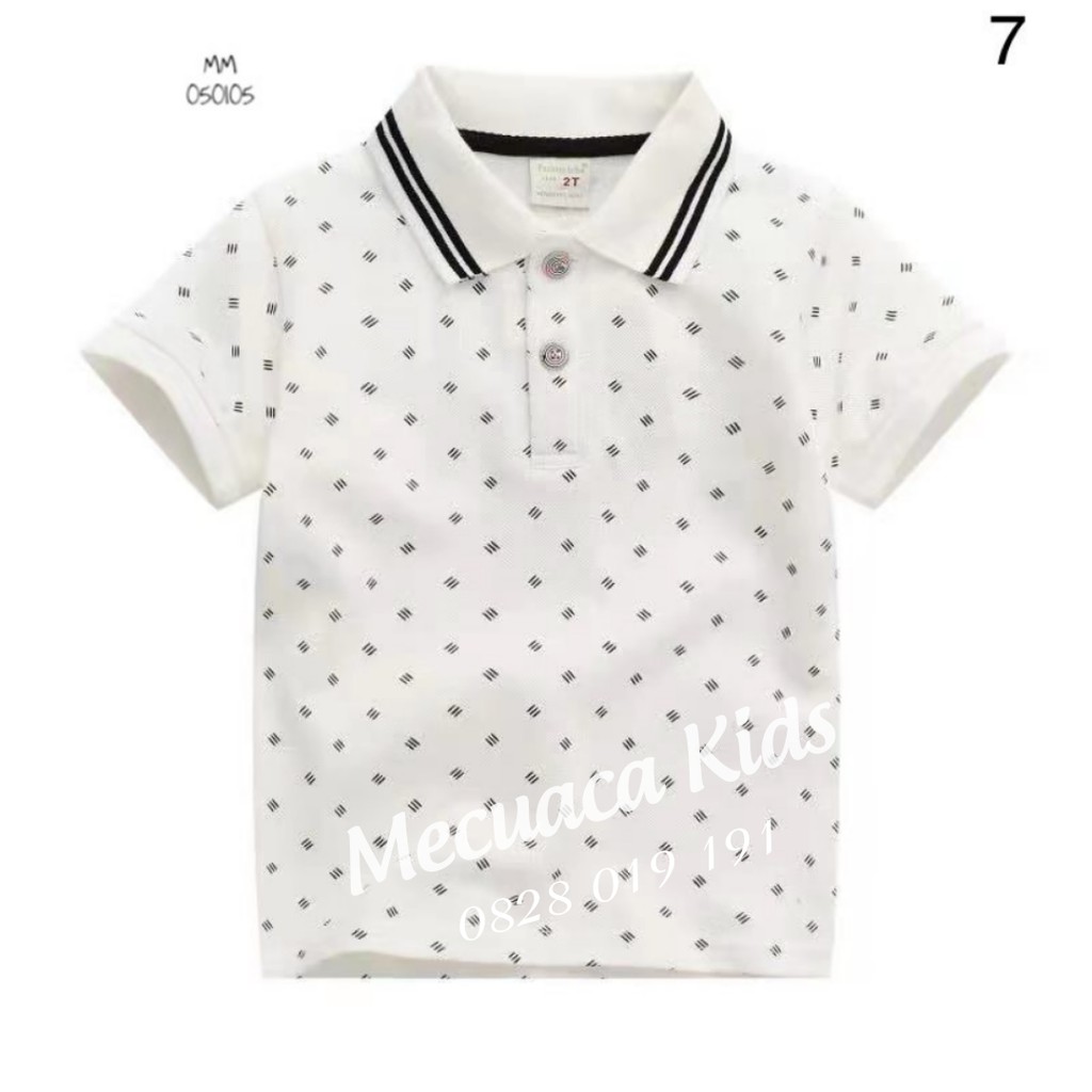 [18m-2y] Áo phông polo cotton cộc tay có cổ cho bé/bé trai