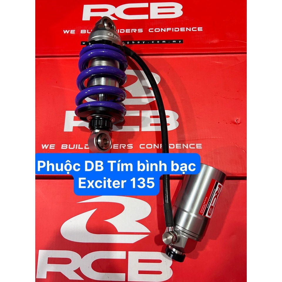Phuộc RCB DB2 màu tím bình dầu bạc Winner, Sonic, Exciter 150, Exciter 135