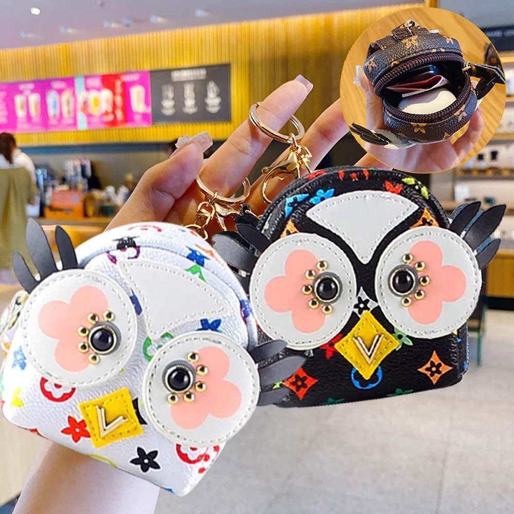 Ví Đựng Tiền Xu / Tai Nghe Mini In Họa Tiết Chim Cú Dễ Thương