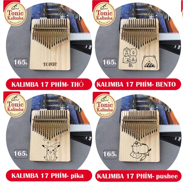 Đàn Kalimba Giá Rẻ Gỗ Nguyên Khối - Tặng HDSD Cam kết không tịt nốt M17