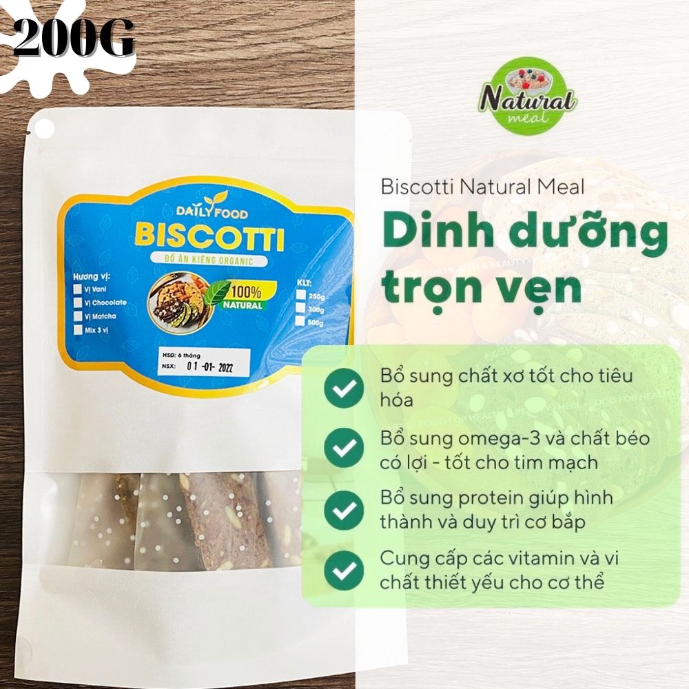 Bánh biscotti ăn kiêng mix 3 vị cực ngon DailyFood chính hãng