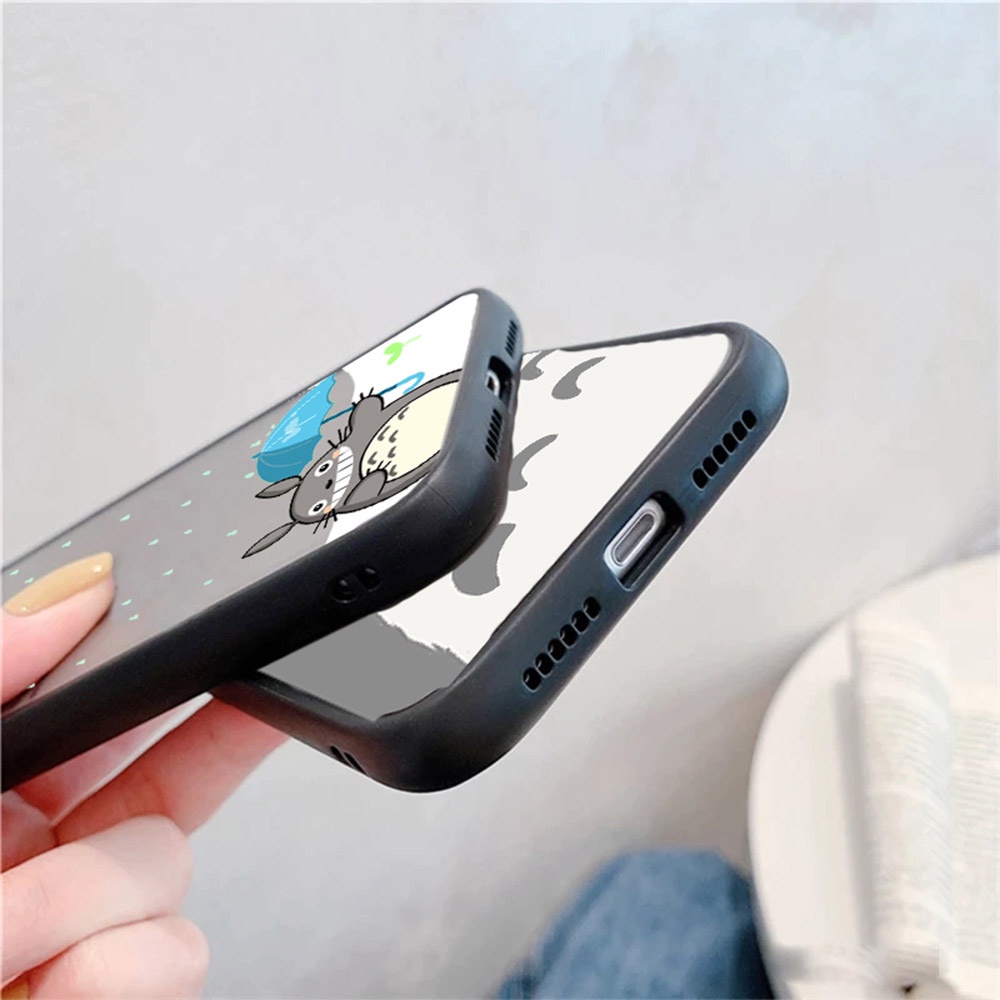 Ốp Điện Thoại Nhựa PC Cứng Mặt Nhám Hình Totoro Cho iPhone 11 12 13 Pro Max 7 8 SE 2022